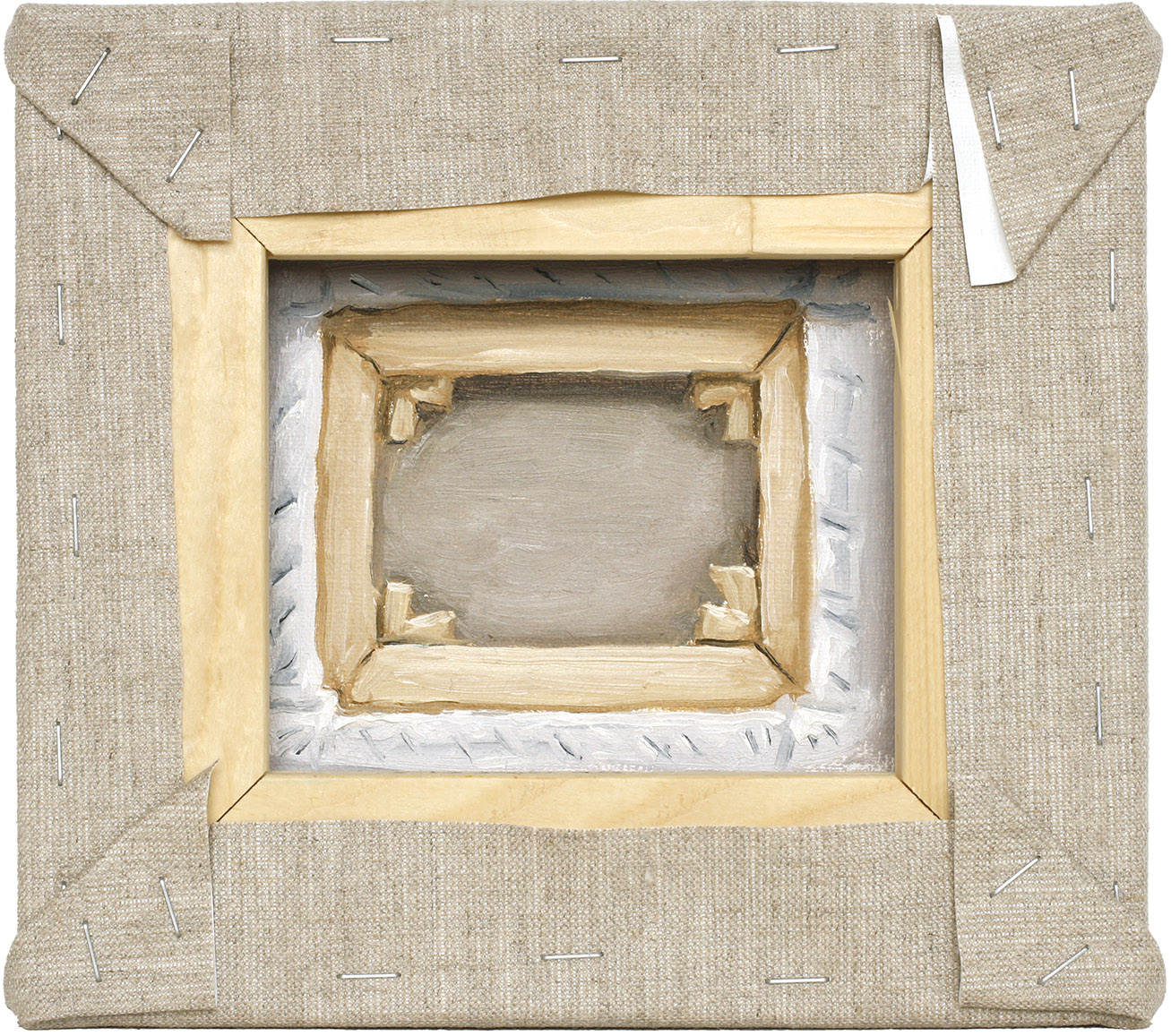 A painting of the back of a painting in the back of a painting, 2025